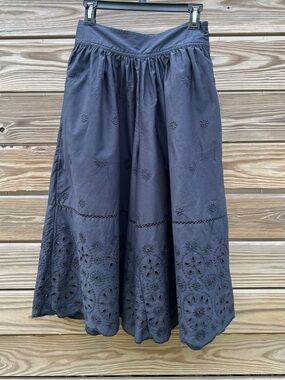NWT Anthropologie Maeve Embroidered Eyelet Culottes Dark Navy Women’s Size XS